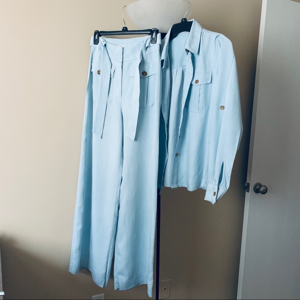 Eva Mendez Wide Leg Jordan Pants x Brianne Shirt